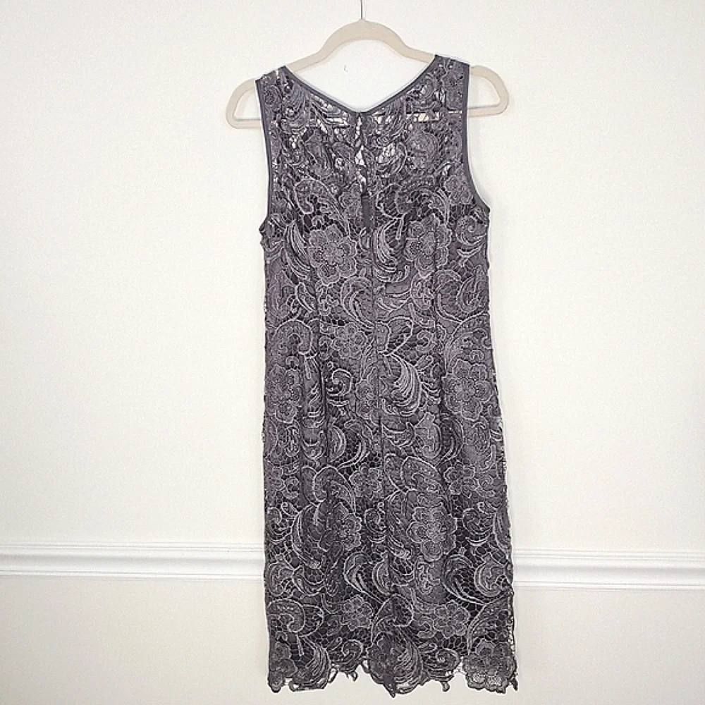 Adrianna Papell Evening Illusion Lace Sheath Dress Size 10